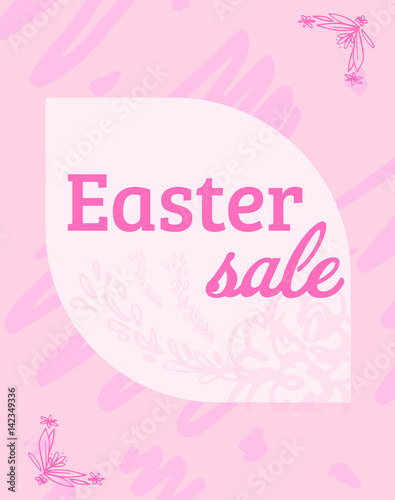 Greeting card with easter sale message