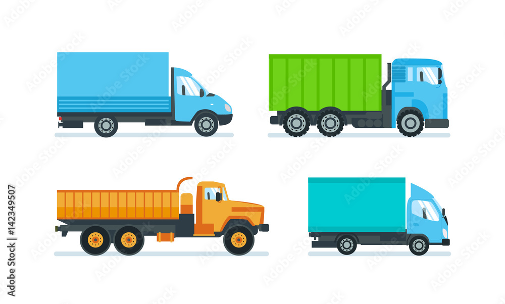 Lorries for transportation of goods, construction materials and resources. Lorries for transportation of goods, construction materials and resources.