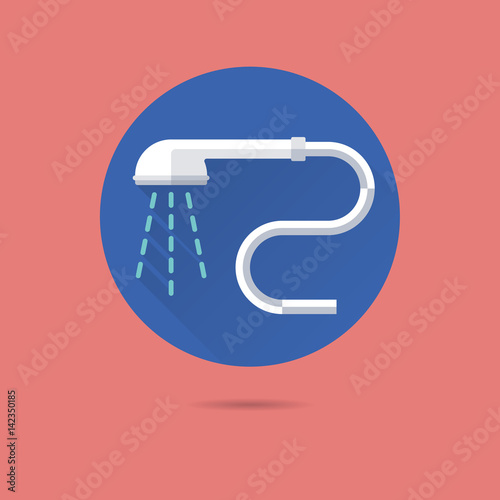 shower head flat design vector icon