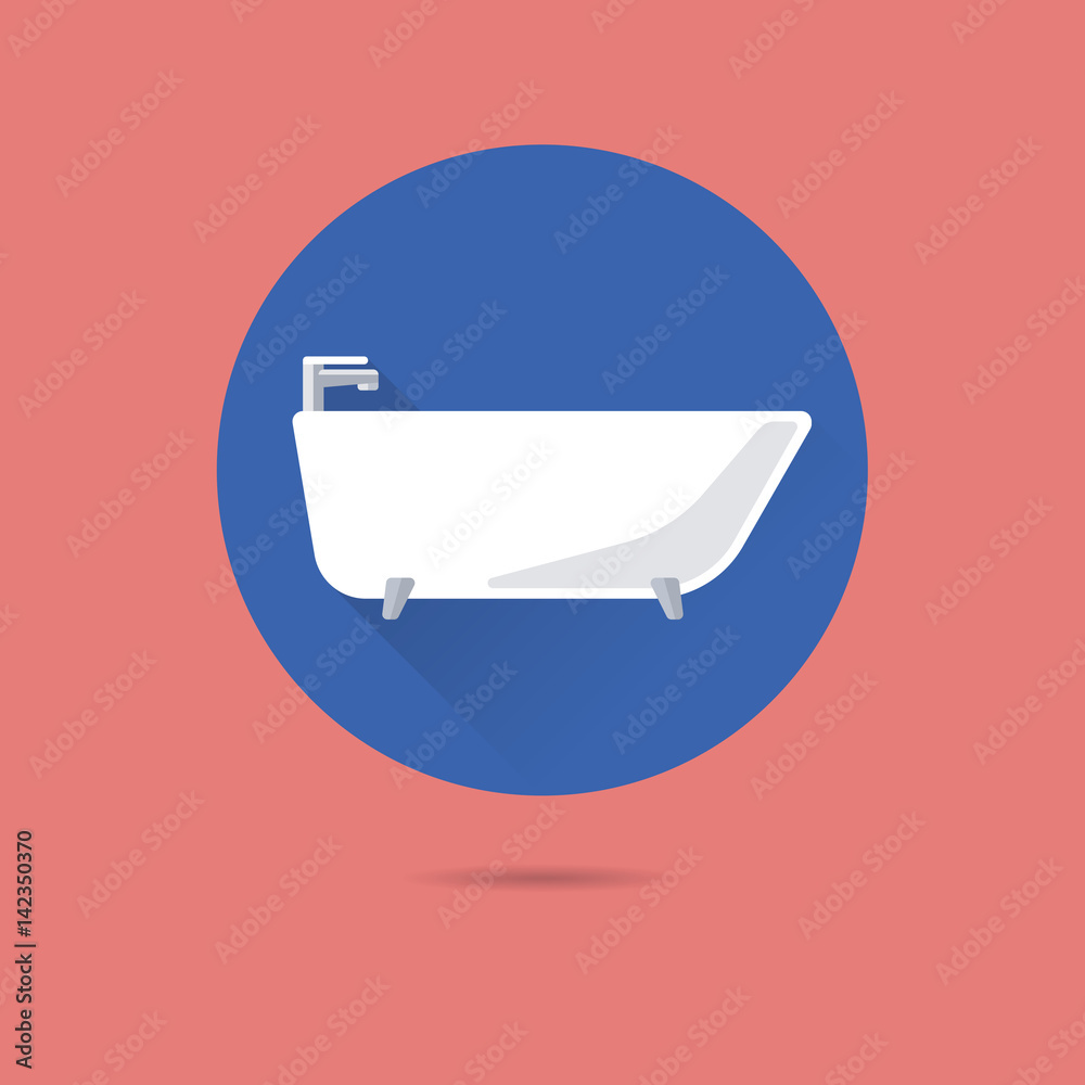 bath tub flat design vector icon bath tub flat design vector icon