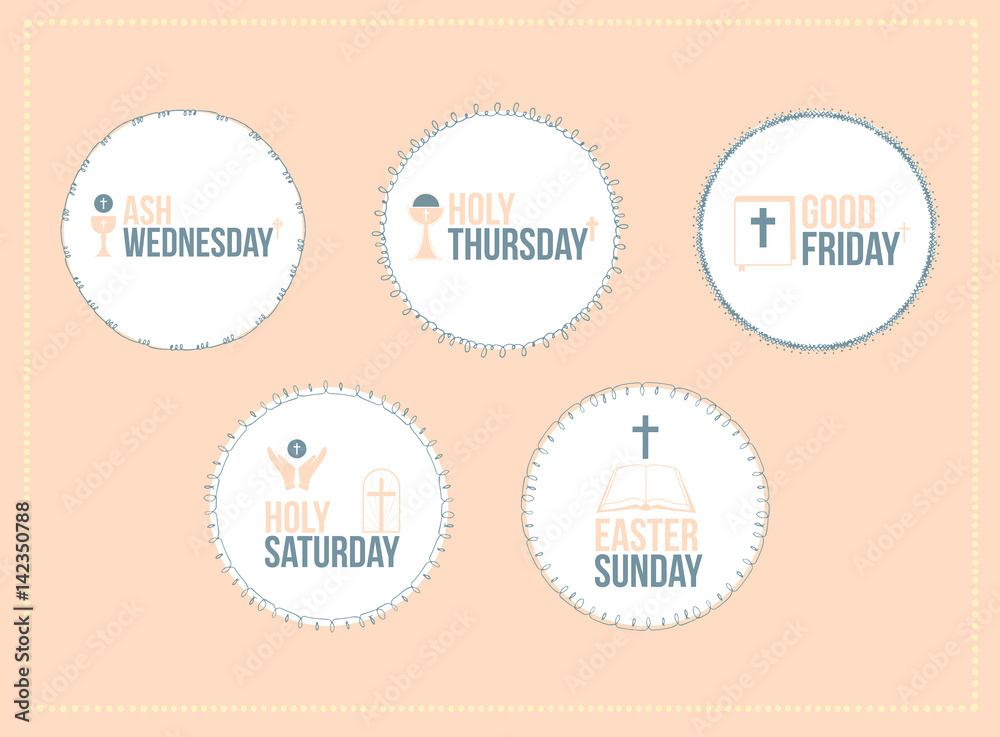 Vector icon set of easter message Vector icon set of easter message