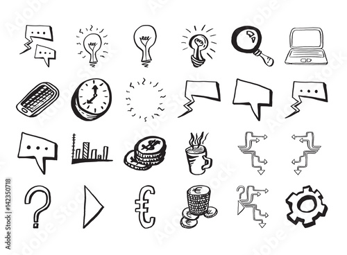 Vector icon set of business infographics