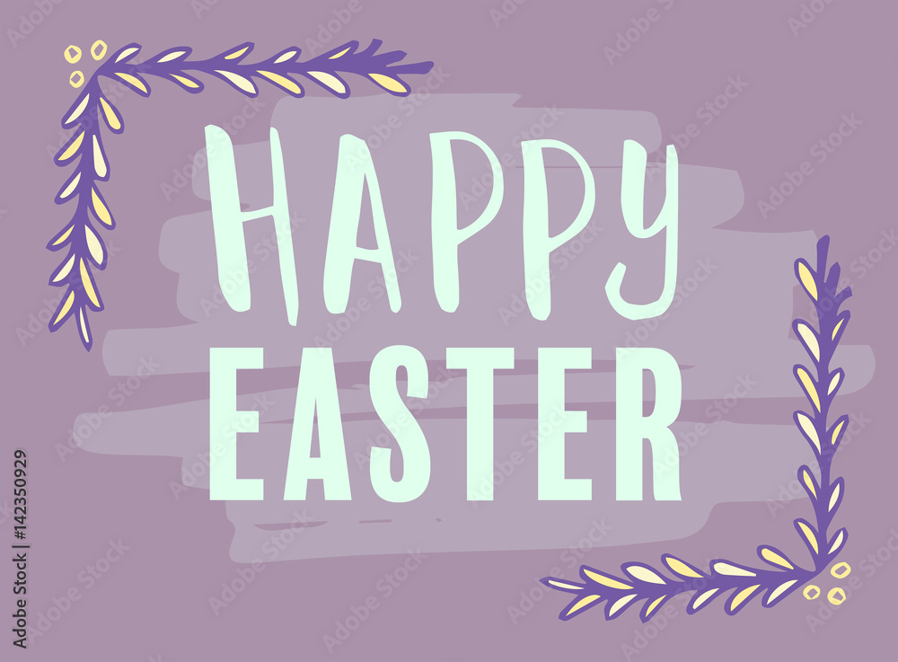 Greeting card with happy easter message