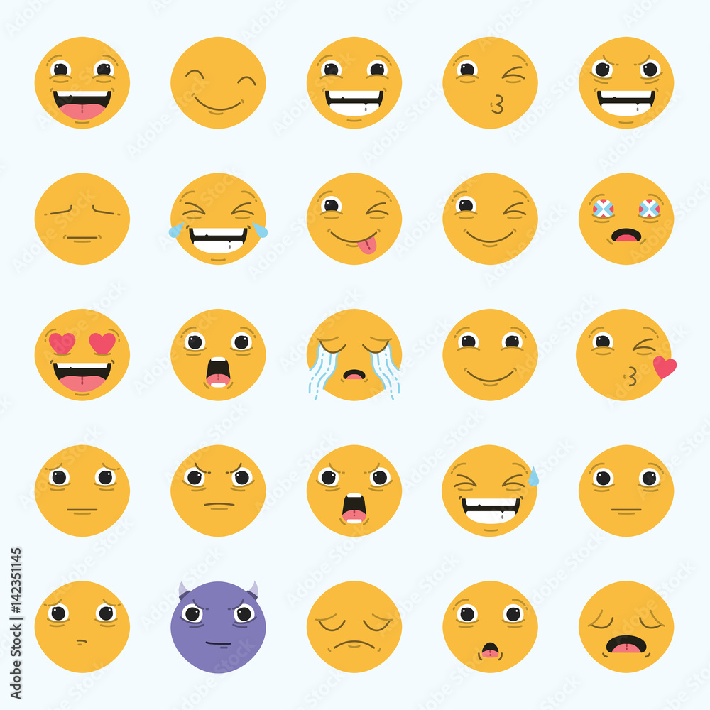 Vector icon set of emoticons Vector icon set of emoticons