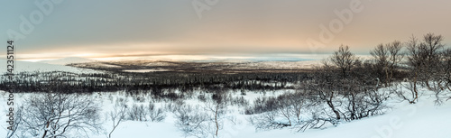 Winter landscape in Russian Lapland  Kola Peninsula