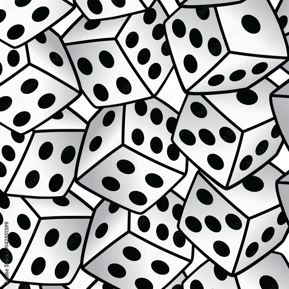 white dice risk taker gamble vector art background