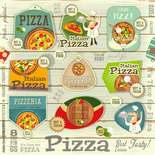Pizza Stickers Set
