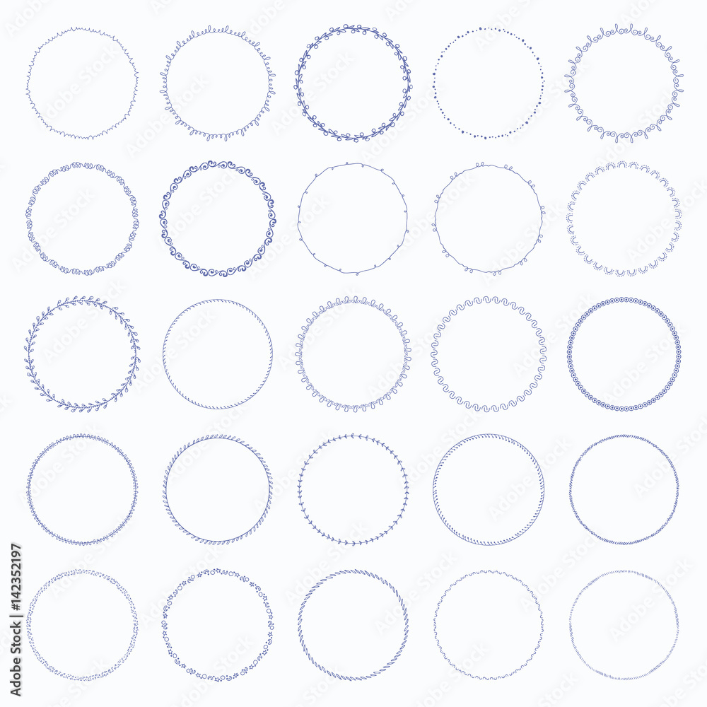 Vector icon set of round frames Vector icon set of round frames