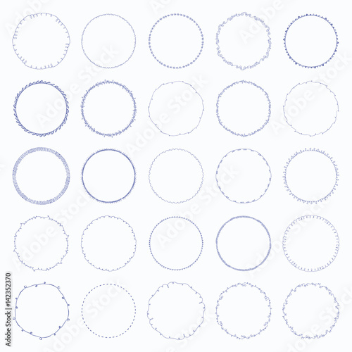 Vector icon set of round frames