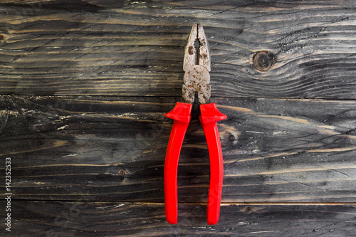 Hand tools on a wooden table in rustic style