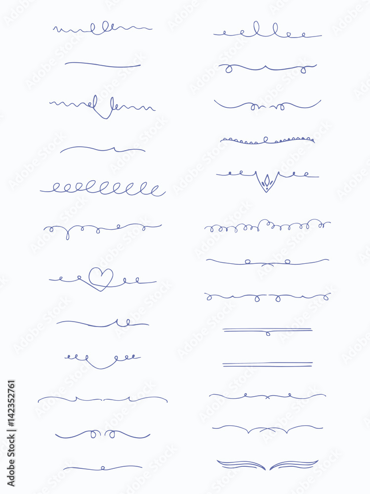 Vector icon set of doodle