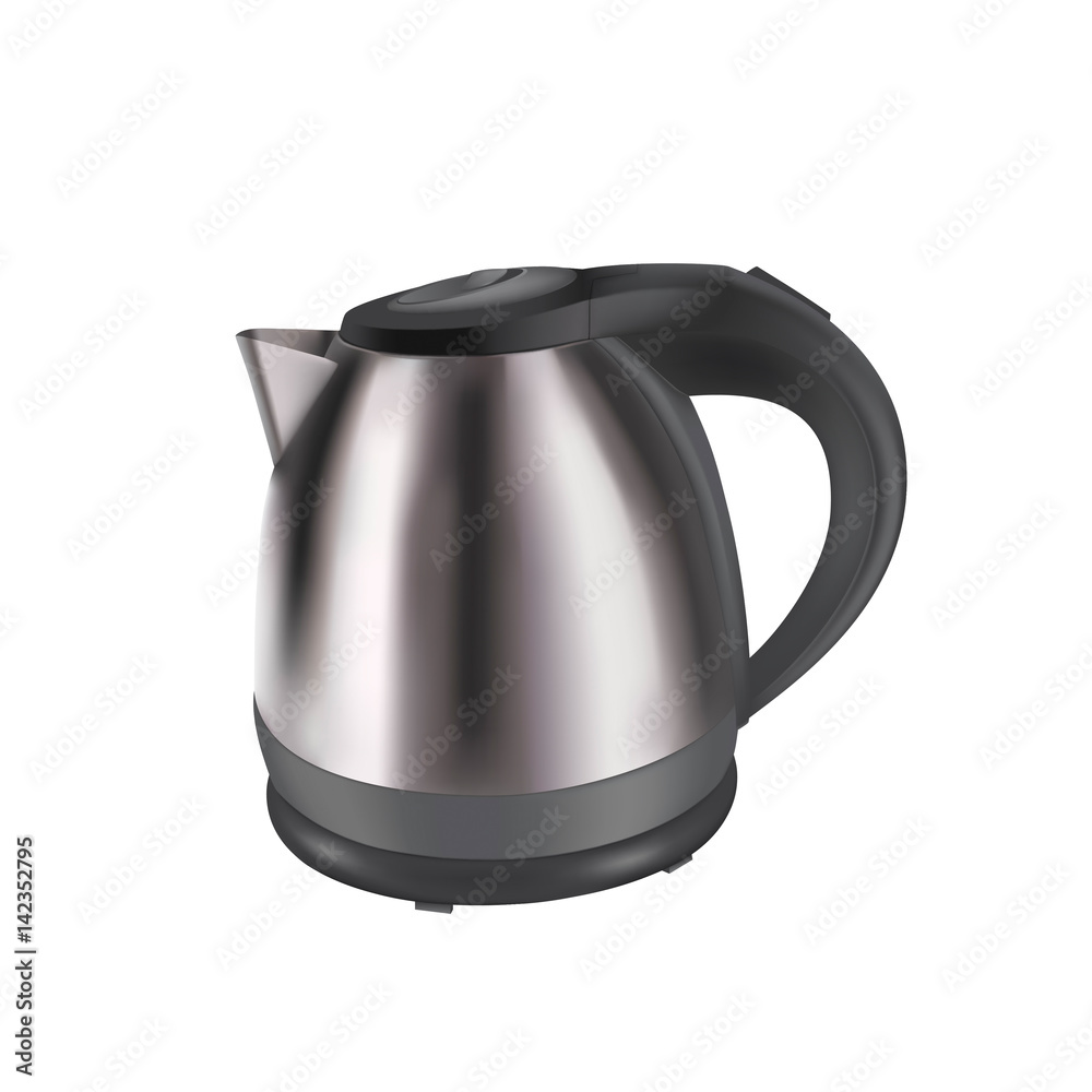 Photorealistic vector illustration of electric kettle isolated on white Photorealistic vector illustration of electric kettle isolated on white