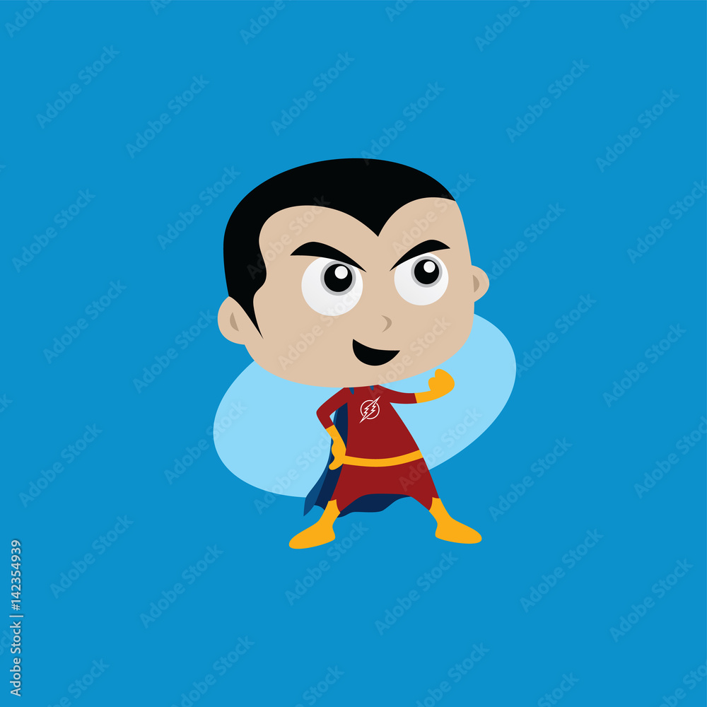 Adorable and amazing cartoon superhero in classic pose Adorable and amazing cartoon superhero in classic pose