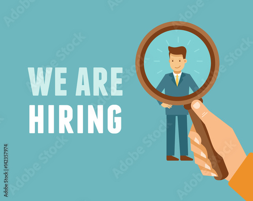 Vector advertising banner in flat style - we are hiring