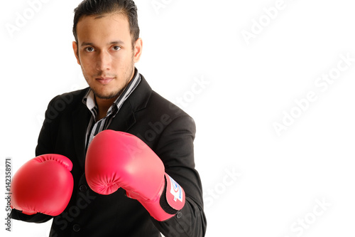 Businessman pusture with boxing gloves © MySimply