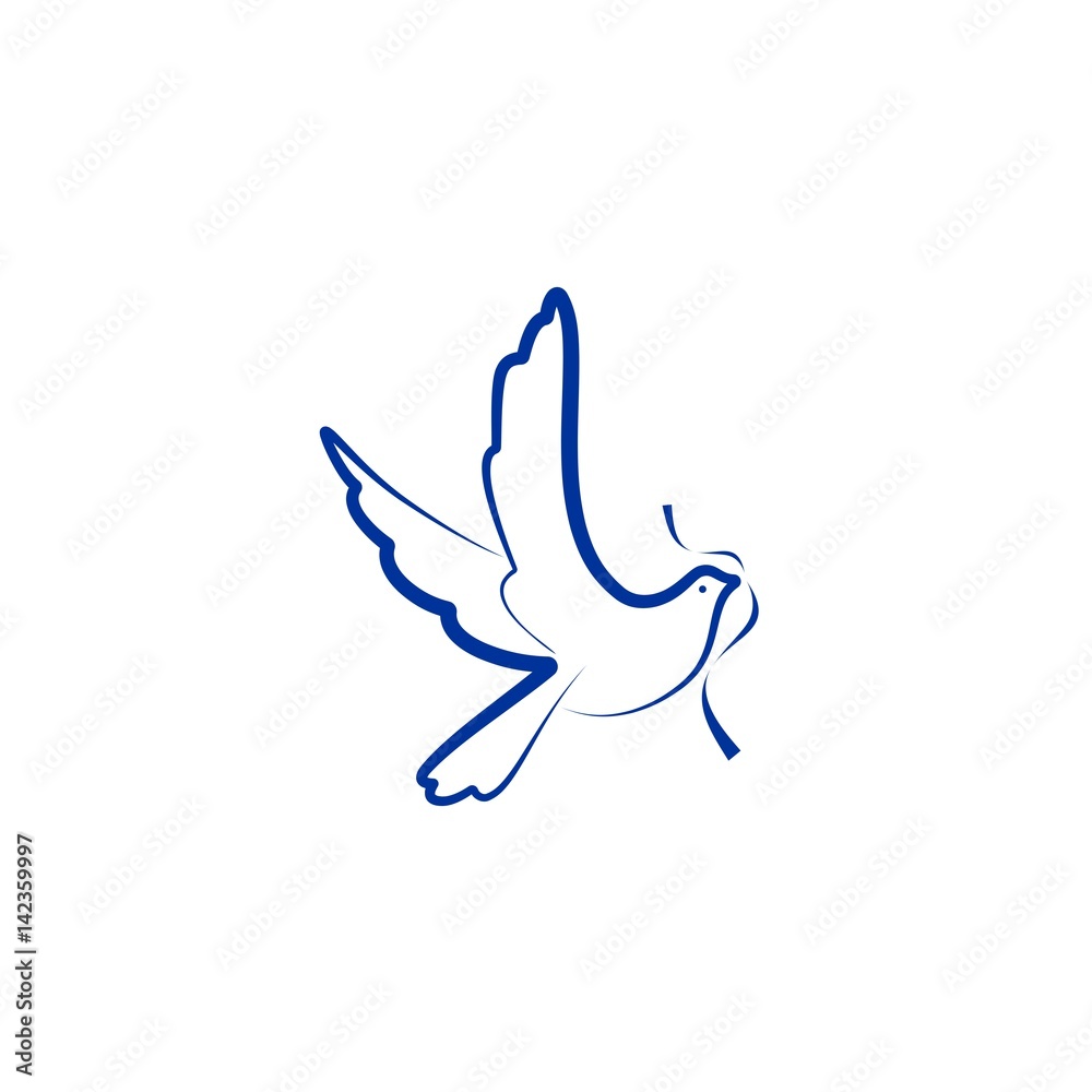 Naklejka premium Dove bird vector logo