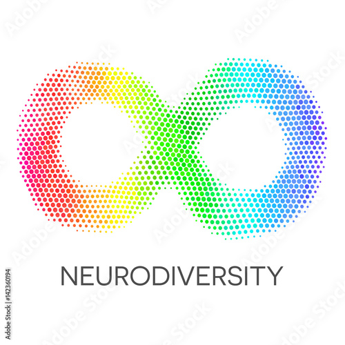 Neurodiversity Symbol. Rainbow Infinity Loop.