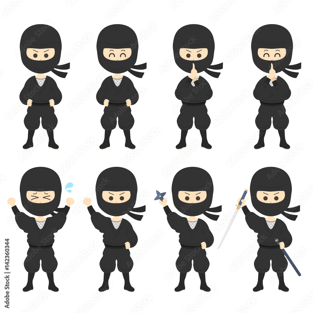 忍者のイラストセット 忍者のイラストセット