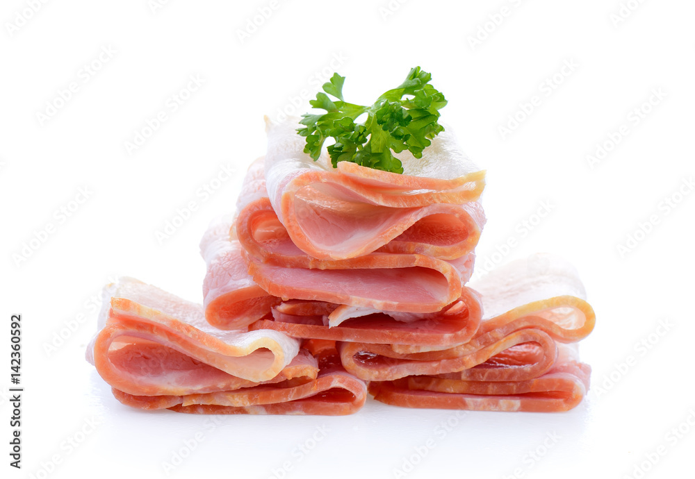 bacon isolated on white background