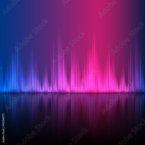 Abstract equalizer background. Blue purple wave.