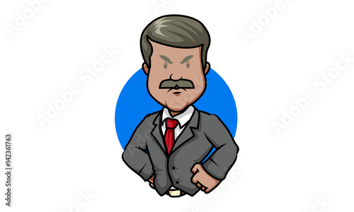 Boss angry character vector, boss angry icon