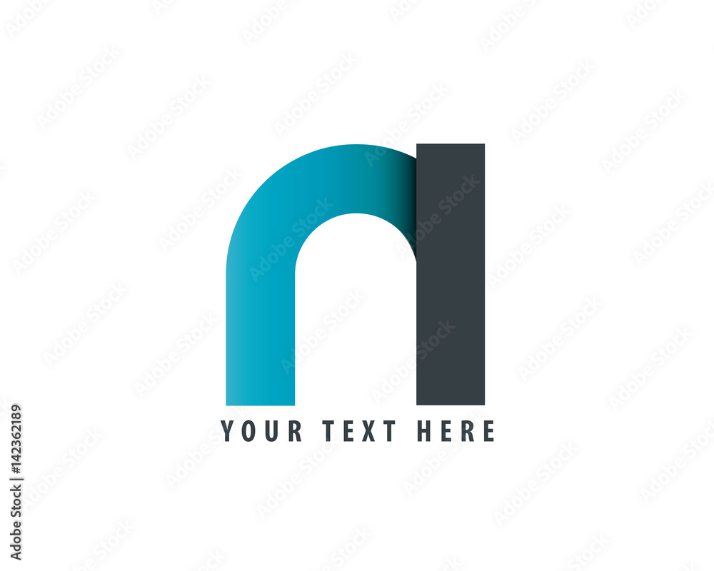 Initial Letter NI RI Rounded Lowercase Logo Initial Letter NI RI Rounded Lowercase Logo