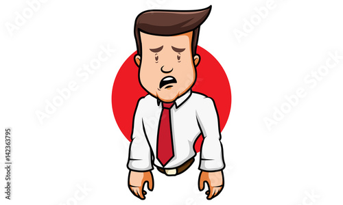 Office male tired character vector, office woman tired icon