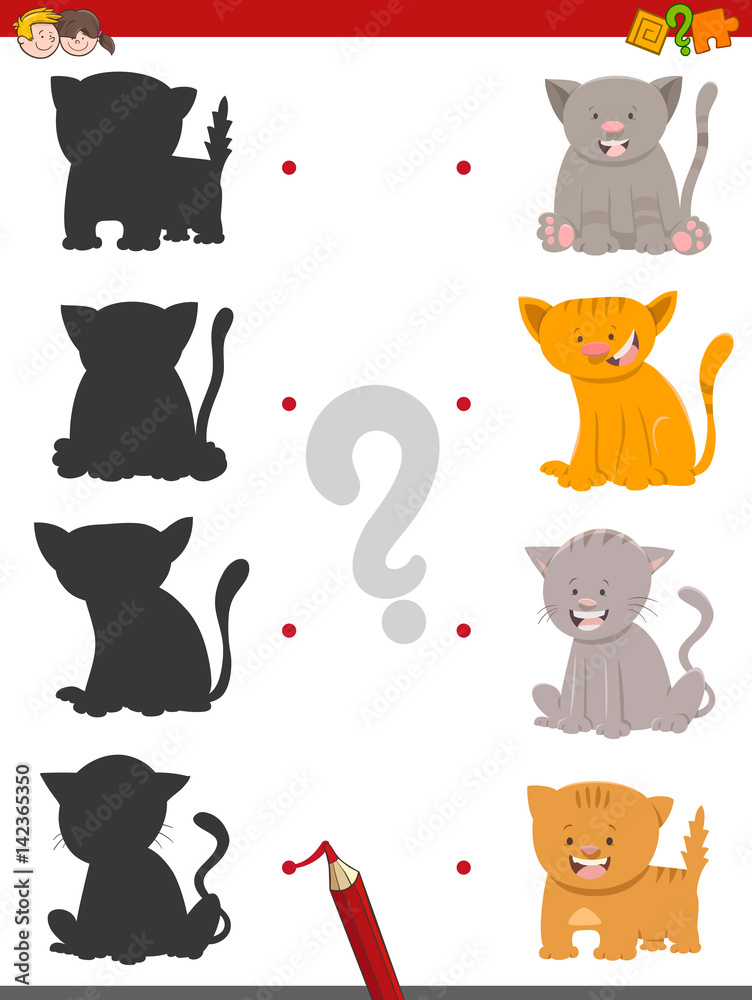 Fototapeta premium shadow game with kittens