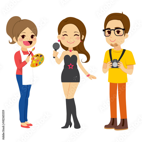 Illustration of three young...