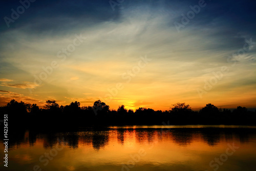 Beautiful atmosphere sky at sunset.