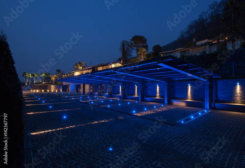 Car park in a luxury villa, empty