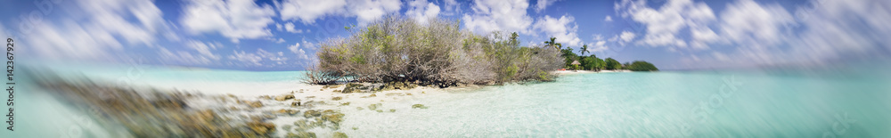 Panoramic view of Maldivian Sea and Island Panoramic view of Maldivian Sea and Island