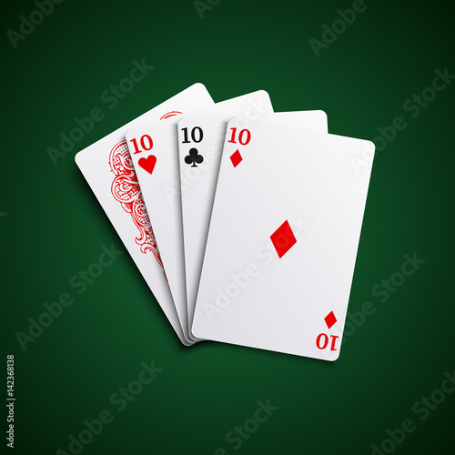 Poker hand cards three of a kind combination template