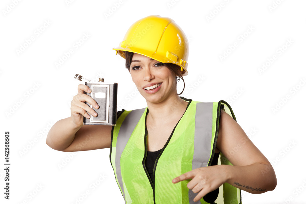 Isolated Alcohol Safety Woman Isolated Alcohol Safety Woman