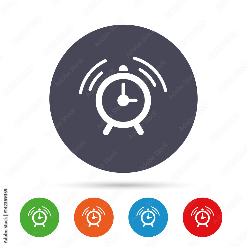 Alarm clock sign icon. Wake up alarm symbol. Alarm clock sign icon. Wake up alarm symbol.