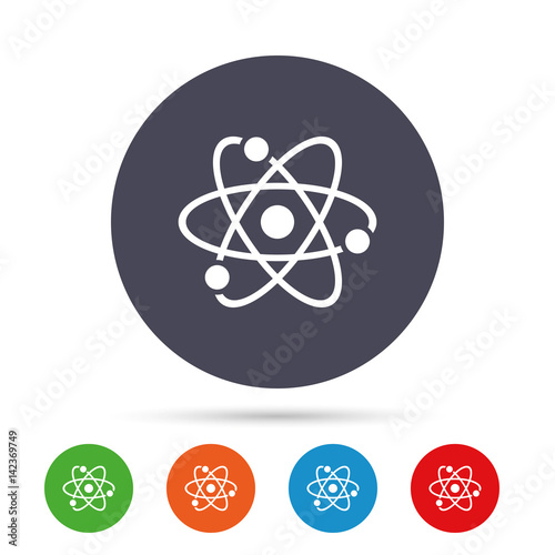 Atom sign icon. Atom part symbol.