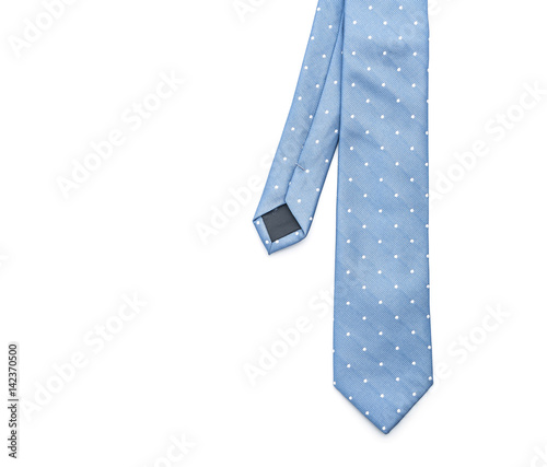 Billede på lærred beautiful blue necktie on white