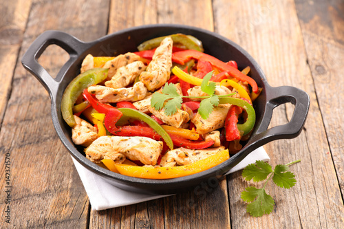 chicken fajita,chicken fillet fried with bell pepper