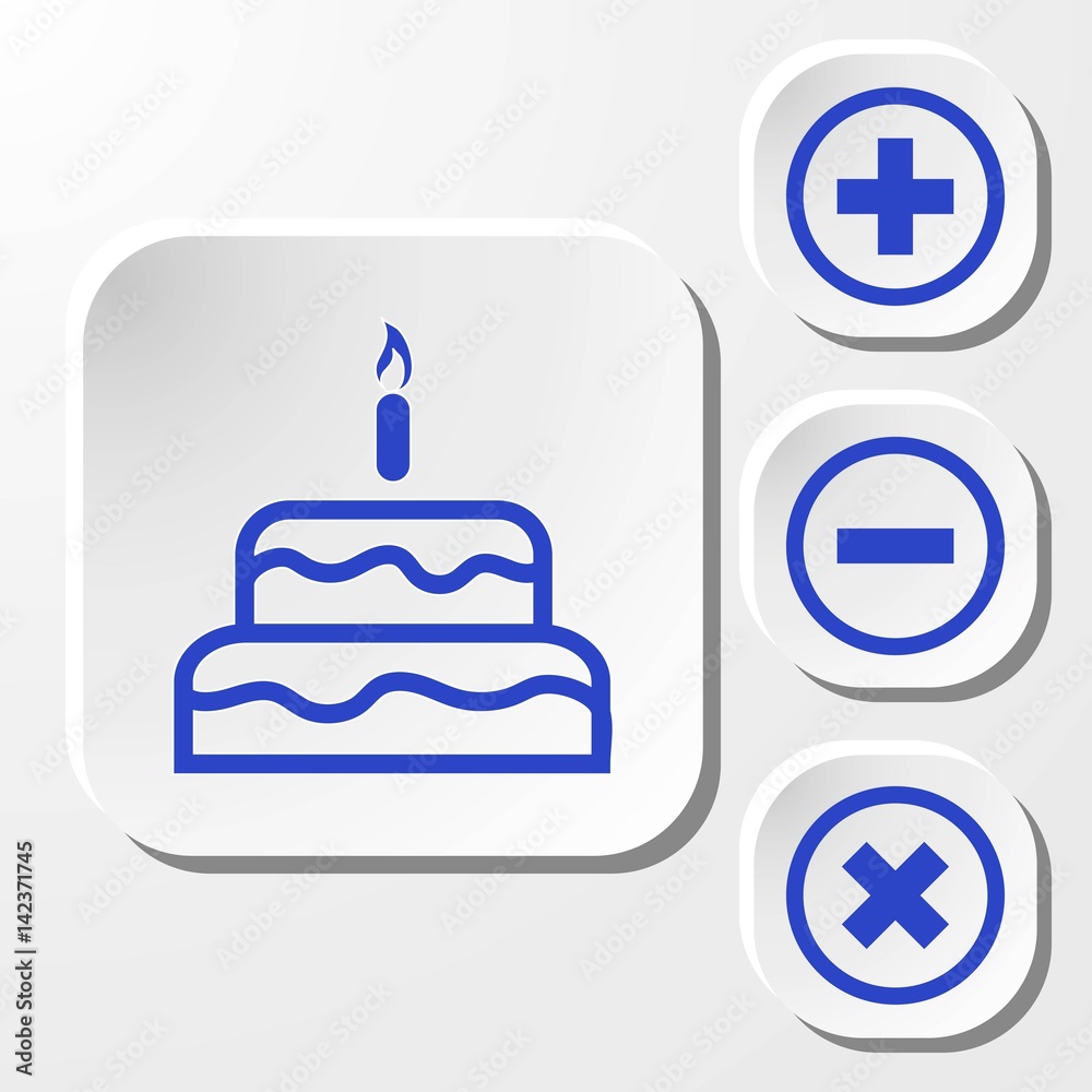 Fototapeta premium cake with candles icon stock vector illustration flat design