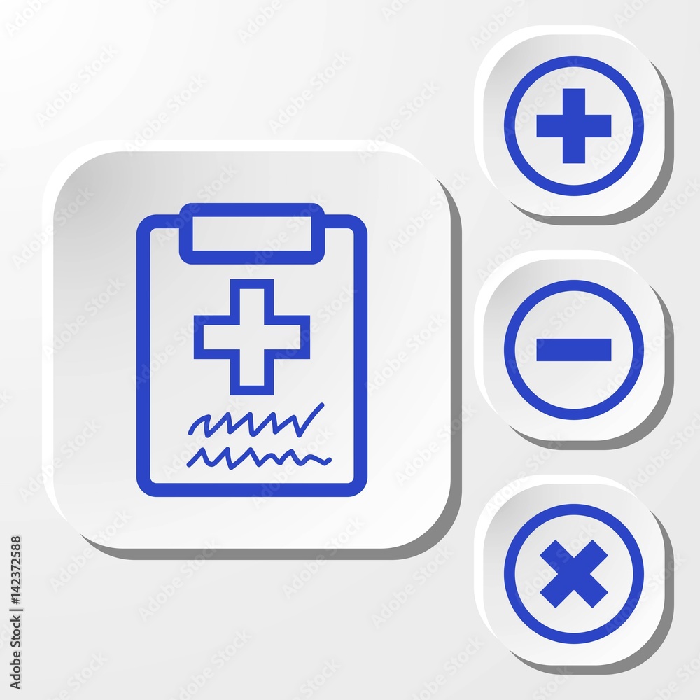 Fototapeta premium Doctor with clipboard. clipboard with checklist. Medical report icon stock vector illustration flat design