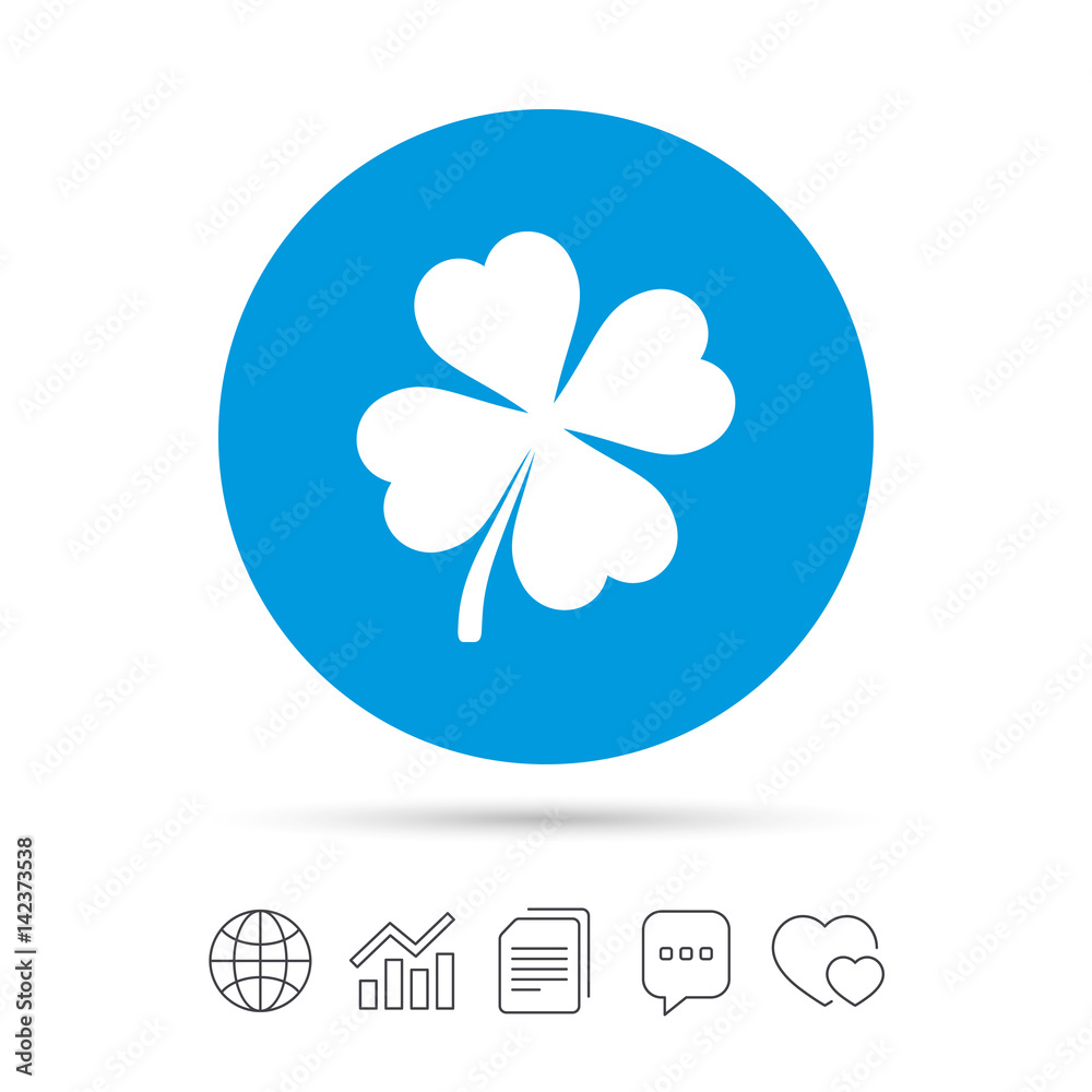 Clover with four leaves sign. St. Patrick symbol. Clover with four leaves sign. St. Patrick symbol.