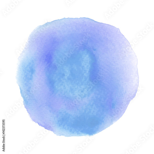 Violet and blue round watercolor on white background