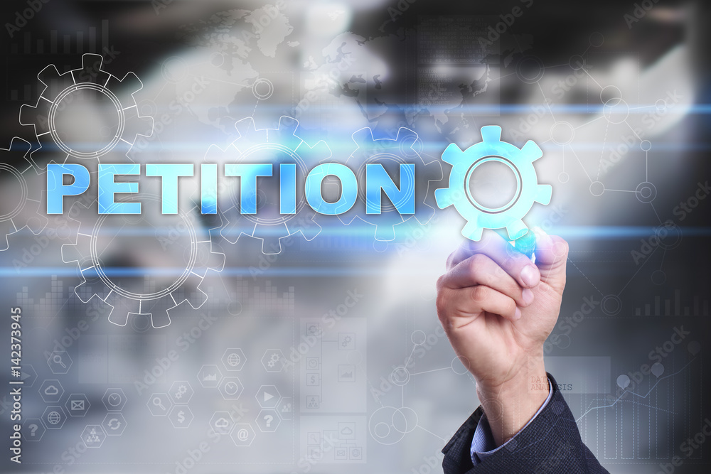Businessman is drawing on virtual screen. petition concept. Businessman is drawing on virtual screen. petition concept.