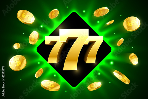 Lucky sevens bright casino banner with coins