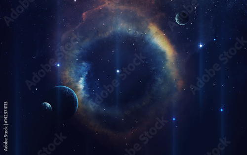 Fototapeta Naklejka Na Ścianę i Meble -  Cosmic art, science fiction wallpaper. Beauty of deep space. Billions of galaxies in the universe. Elements of this image furnished by NASA
