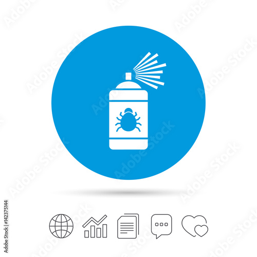 Bug disinfection sign icon. Fumigation symbol.
