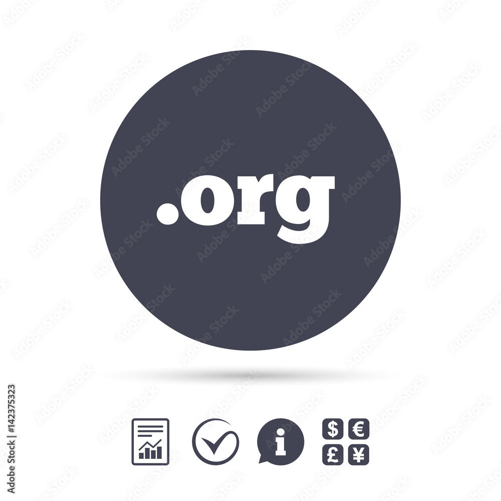 Domain ORG sign icon. Top-level internet domain. Domain ORG sign icon. Top-level internet domain.