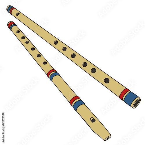 Twoo classic bamboo flutes