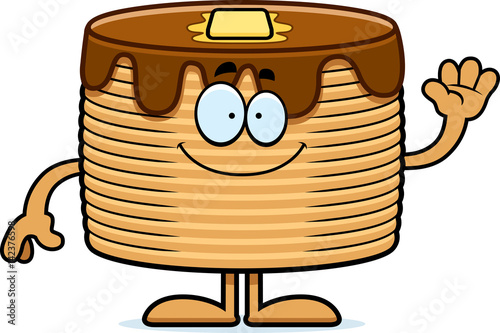 Cartoon Pancakes Waving