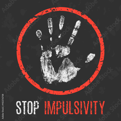 Vector. Negative human states and emotions. Stop impulsivity.